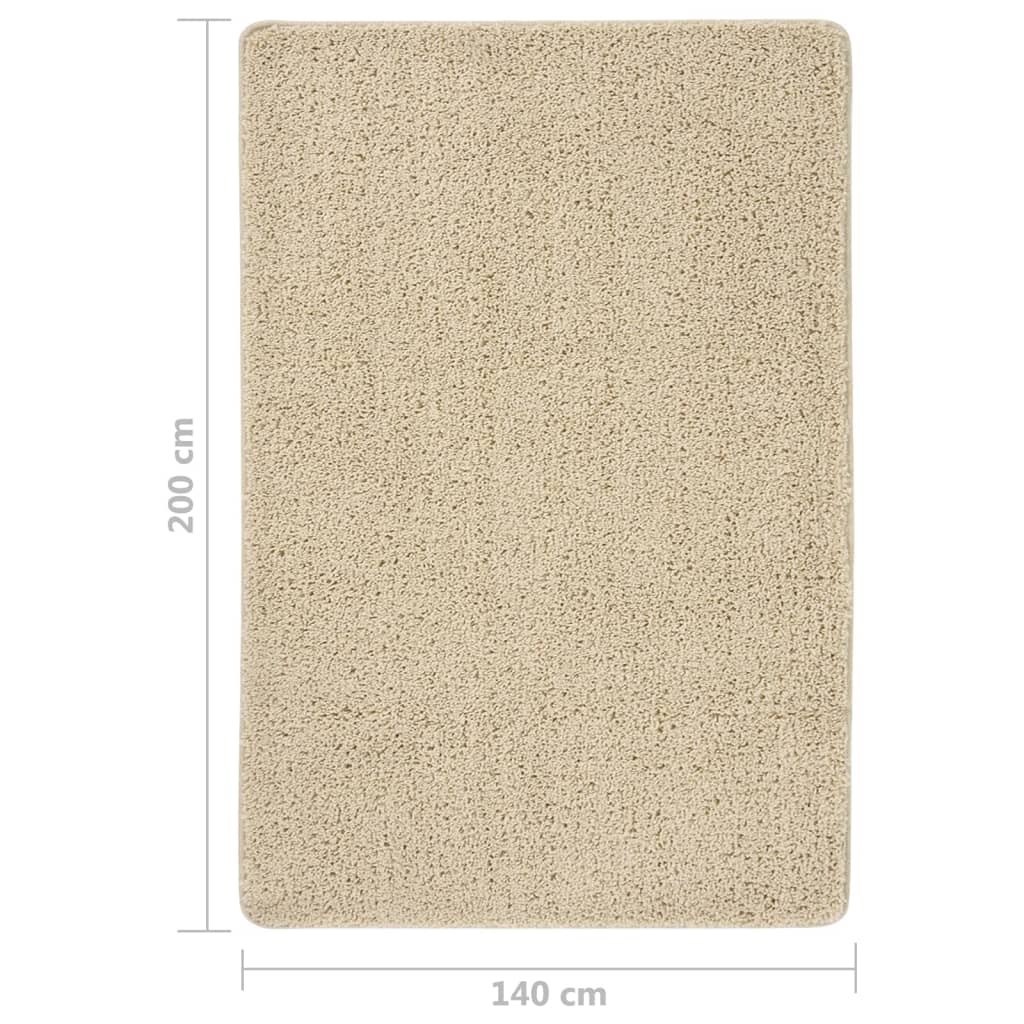 vidaXL Shaggy tipo kilimėlis, kreminis, 140x200cm, neslystantis