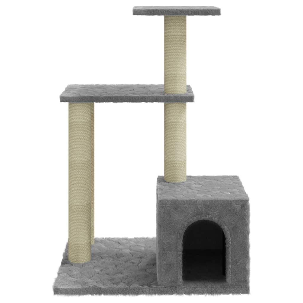 vidaXL Draskyklė katėms su stovais iš sizalio, šviesiai pilka, 71cm