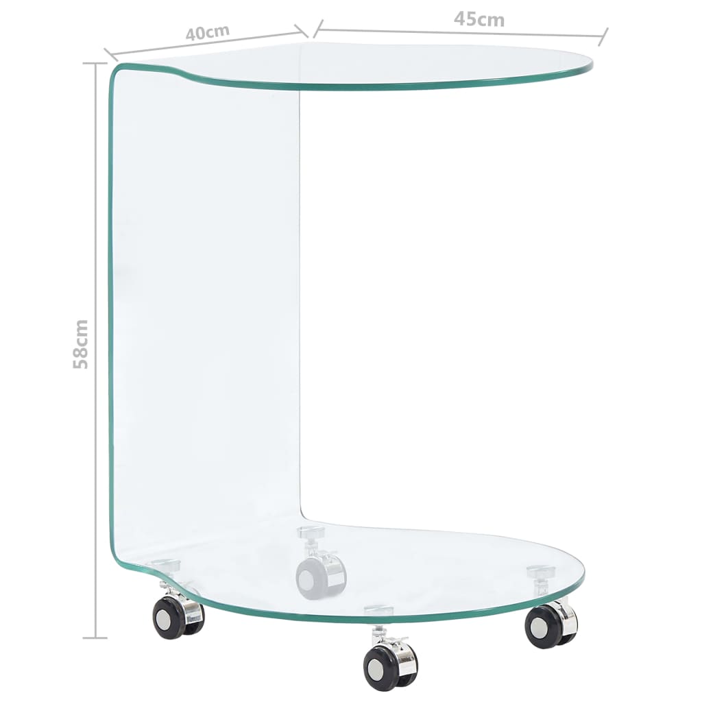 vidaXL Kavos staliukas, 45x40x58 cm, grūdintas stiklas