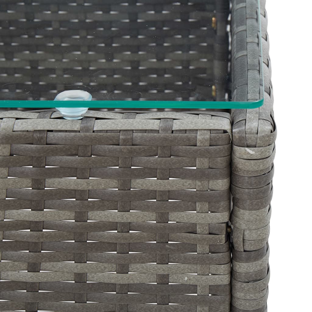 vidaXL Poilsio komplektas su pagalvėmis, 4 dalių, pilkas, poliratanas