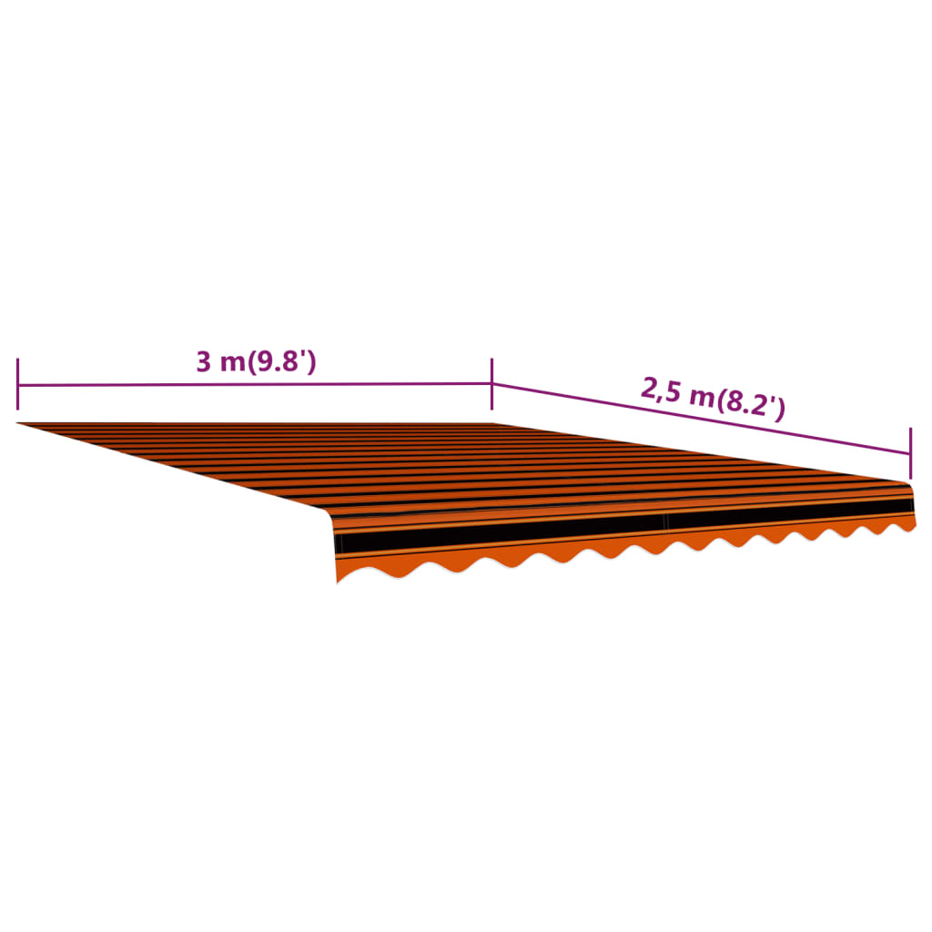 vidaXL Markizės uždangalas nuo saulės, oranžinis ir rudas, 300x250cm