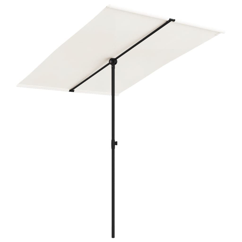 vidaXL Lauko skėtis su aliuminio stulpu, baltos spalvos, 2x1,5m