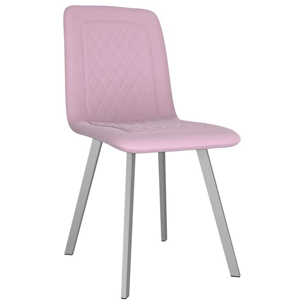 vidaXL Valgomojo kėdės, 4 vnt., rožinės spalvos, aksomas (2x282571)