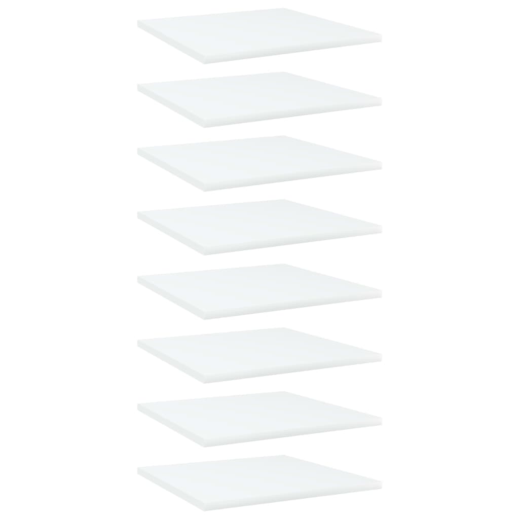 vidaXL Knygų lentynos plokštės, 8vnt., baltos, 40x40x1,5cm, MDP
