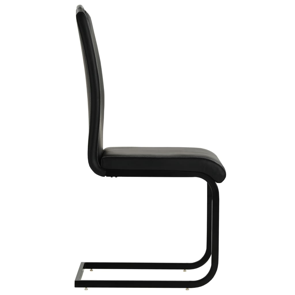 vidaXL Gembinės valgomojo kėdės, 6vnt., juodos, dirbtinė oda