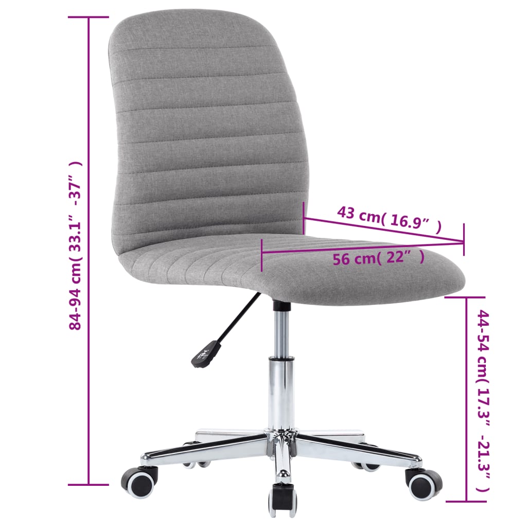 vidaXL Valgomojo kėdės, 6vnt., šviesiai pilkos, audinys (3x283599)