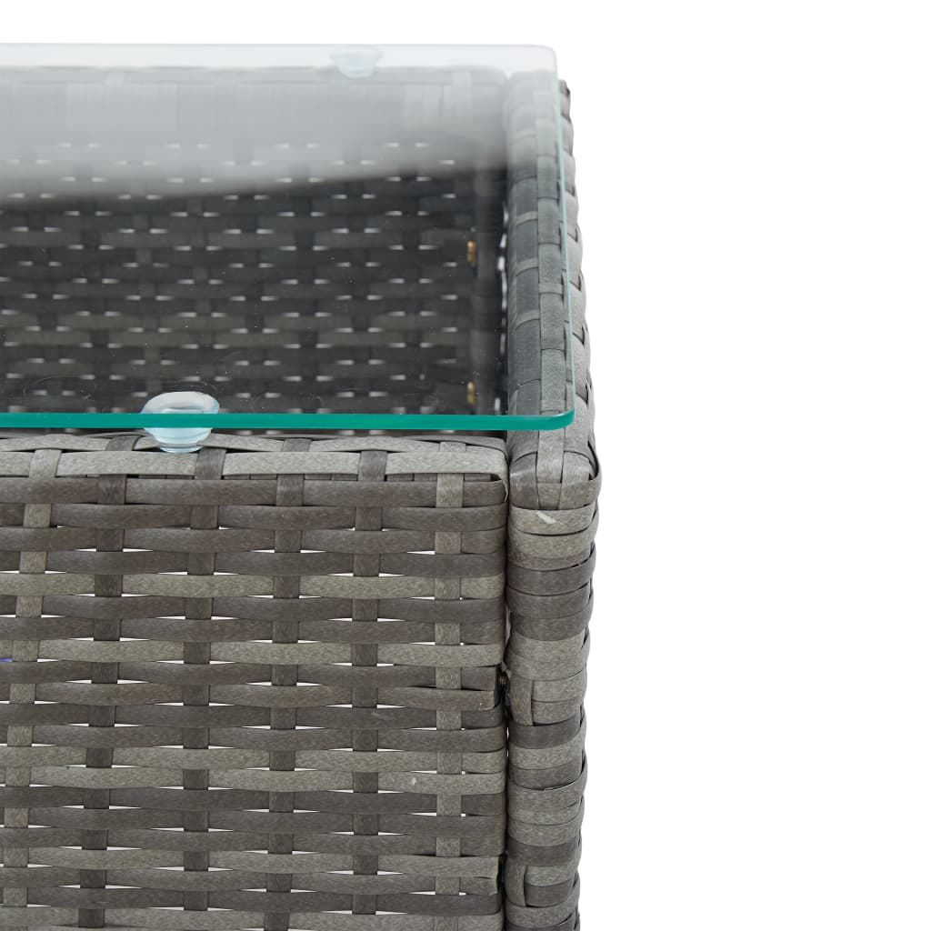 vidaXL Sodo komplektas su pagalvėle, 2 dalių, pilkas, poliratanas