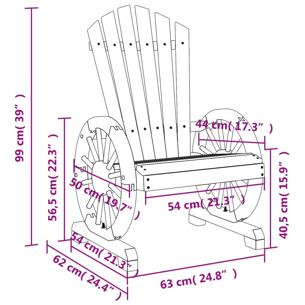 vidaXL Sodo adirondack kėdės, 2vnt., eglės medienos masyvas