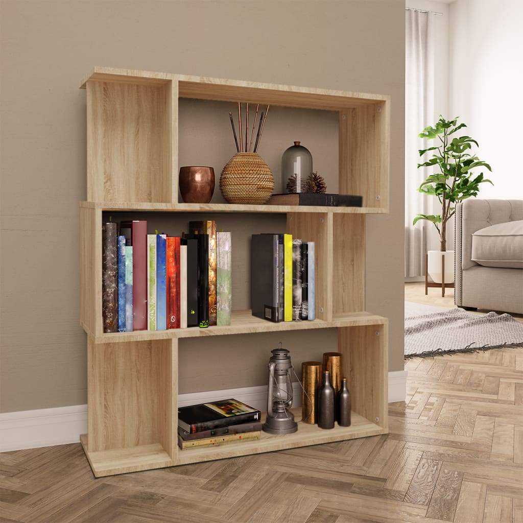 vidaXL Spintelė knygoms/kambario pertvara, ąžuolo, 80x24x96cm, mediena