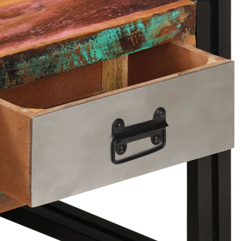 vidaXL Kavos staliukas su 3 stalčiais, perdirbta mediena, 100x50x35 cm