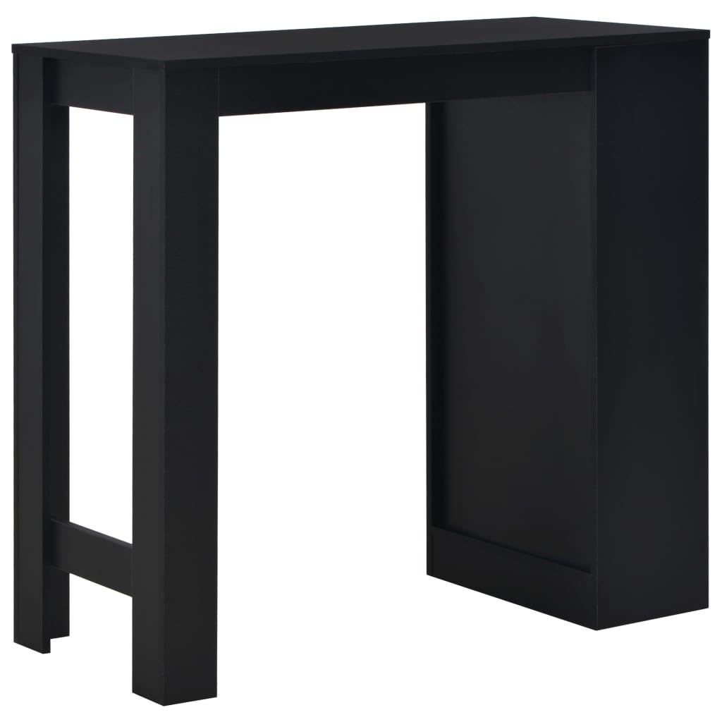vidaXL Baro stalas su lentyna, juodas, 110x50x103cm
