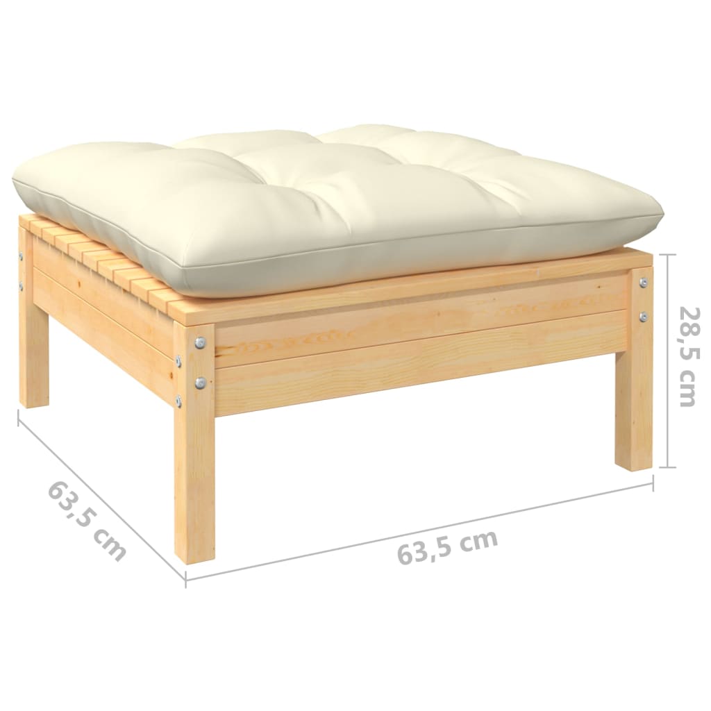 vidaXL Sodo komplektas su pagalvėlėmis, 4 dalių, pušies mediena