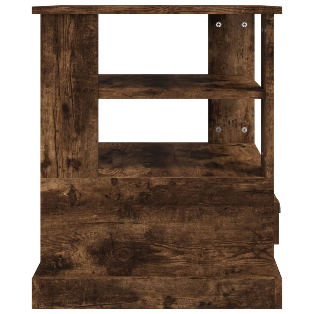 vidaXL Šoninis staliukas, dūminio ąžuolo, 50x50x60cm, mediena