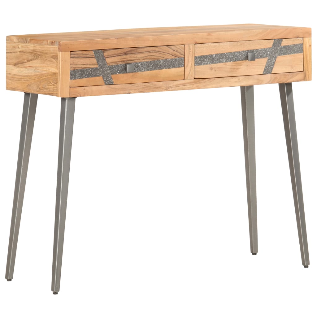 vidaXL Konsolinis staliukas, 90x30x75cm, akacijos medienos masyvas