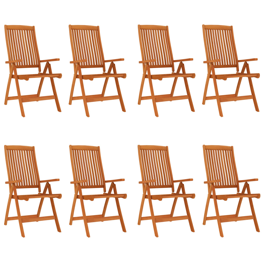 vidaXL Sulankstomos sodo kėdės, 8vnt., eukalipto medienos masyvas