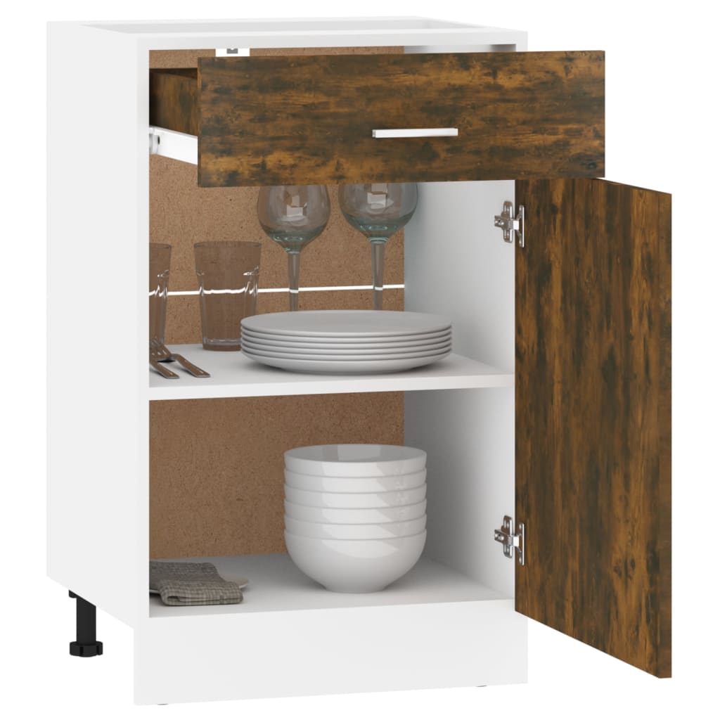 vidaXL Apatinė spintelė su stalčiumi, ąžuolo, 50x46x81,5cm, mediena