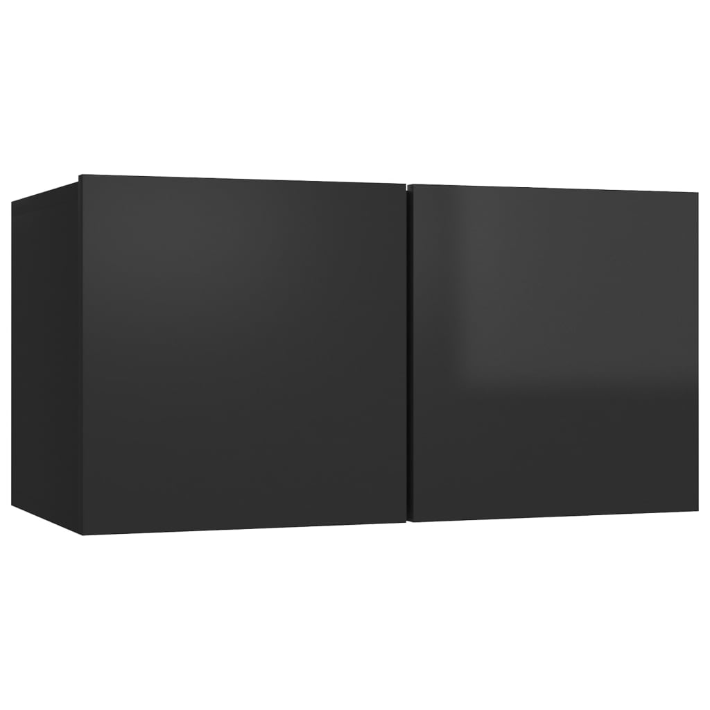 vidaXL Televizoriaus spintelių komplektas, 5 dalių, juodas, MDP