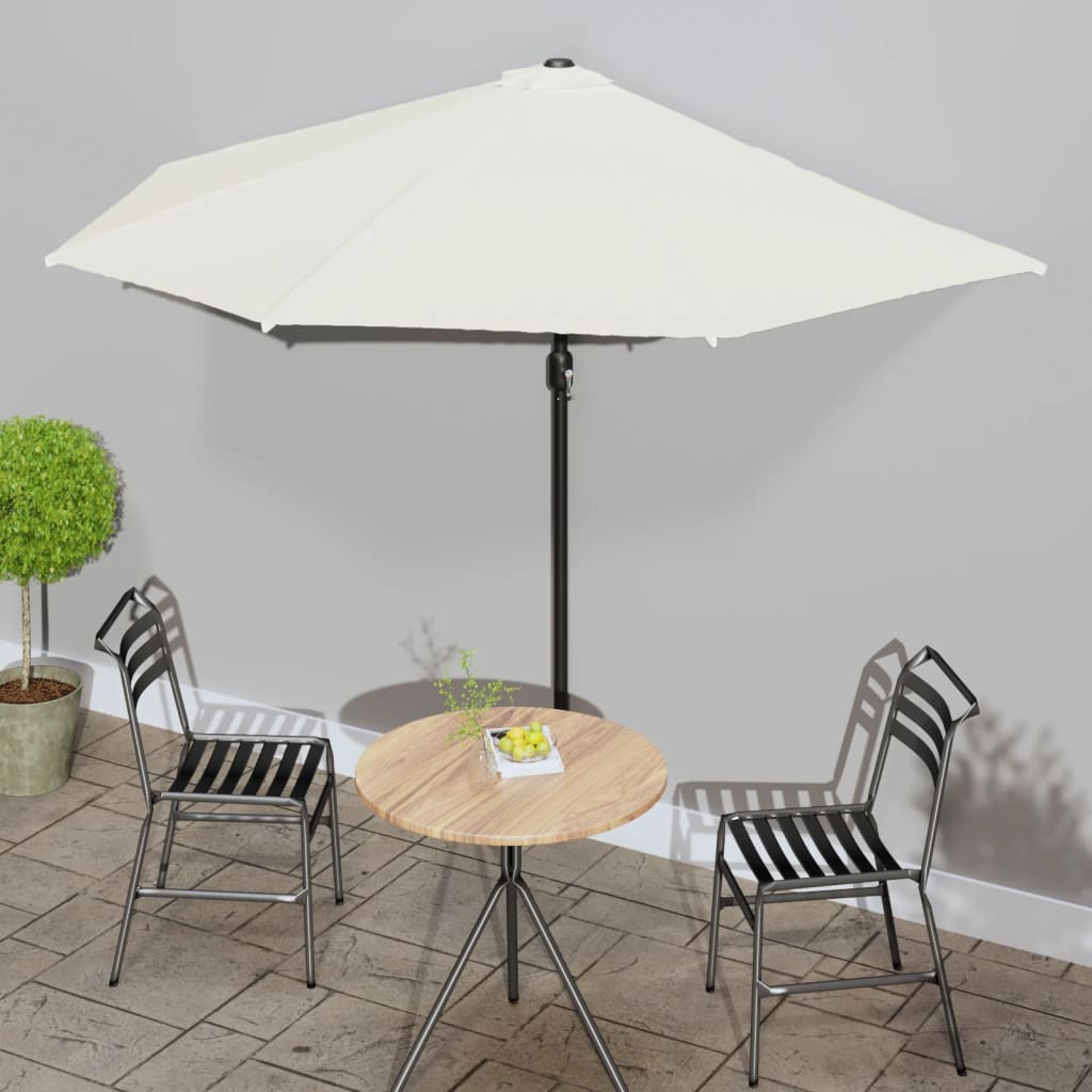vidaXL Balkono skėtis su aliuminio stulpu, 300x155cm, smėlio sp.