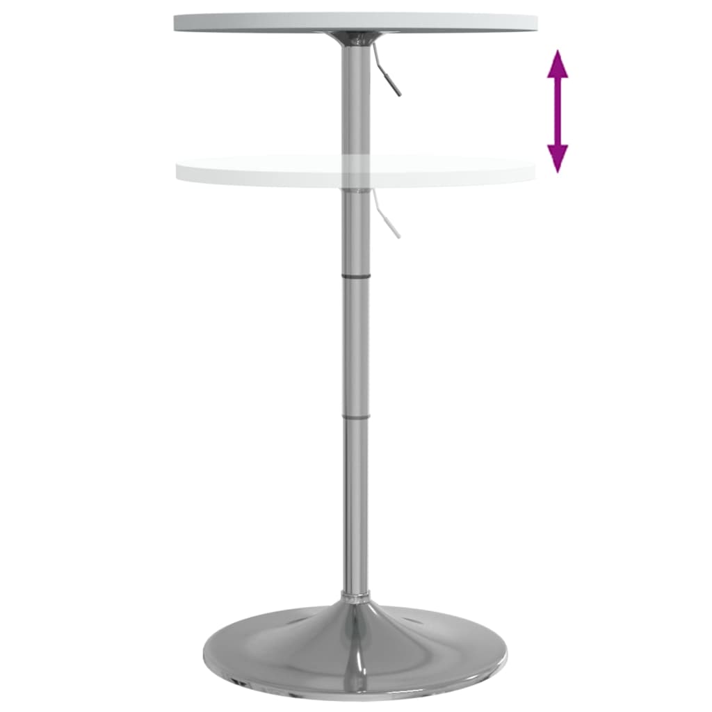 vidaXL Baro stalas, baltas, 50x50x90cm, apdirbta mediena ir plienas
