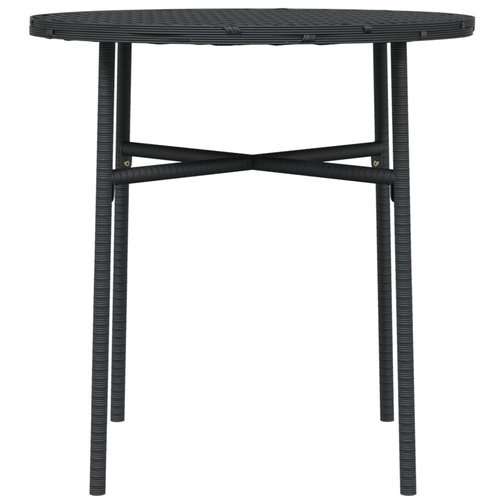 vidaXL Arbatos staliukas, juodos spalvos, 45cm, poliratanas