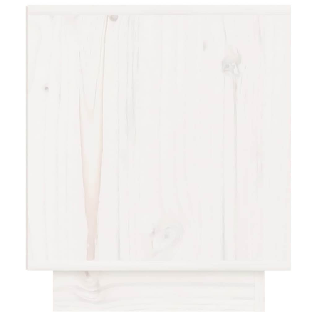 vidaXL Naktinė spintelė, balta, 40x34x40cm, pušies medienos masyvas