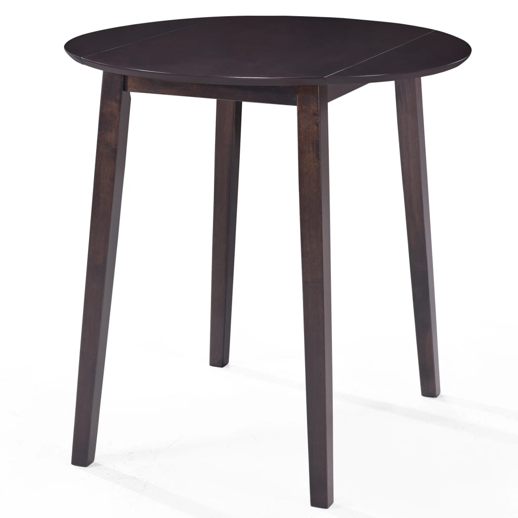 vidaXL Baro stalo ir kėdžių kompl., 3d., med. mas., tamsiai ruda sp.