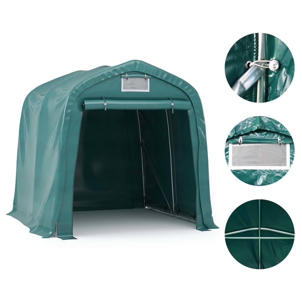 vidaXL Garažas-palapinė, žalios spalvos, 1,6x2,4m, PVC (310022+310023)