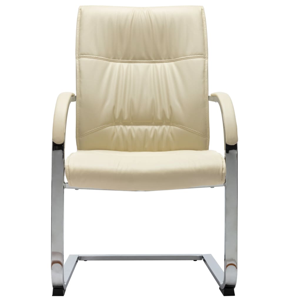 vidaXL Gembinė biuro kėdė, kreminės spalvos, dirbtinė oda
