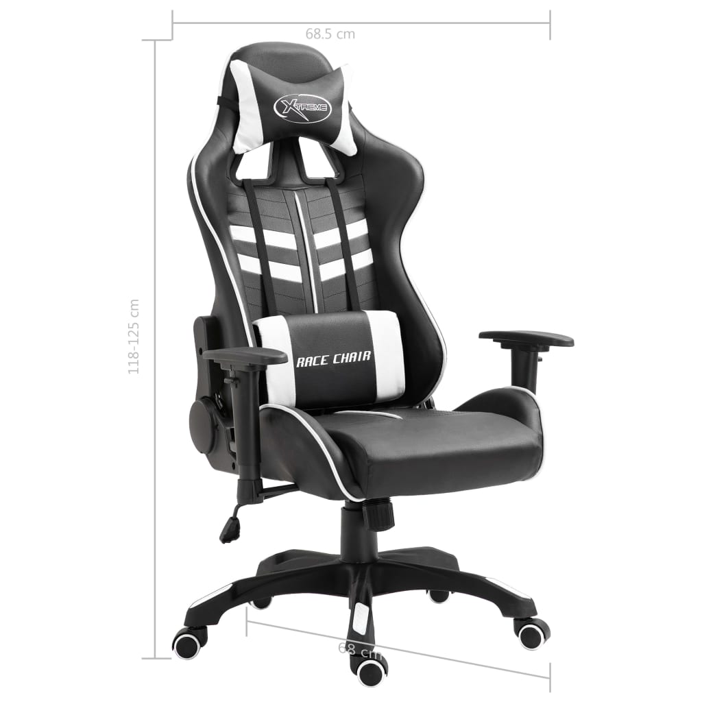 vidaXL Žaidimų kėdė, balta, dirbtinė oda