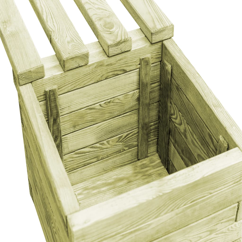 vidaXL Sodo suoliukas su vazonais, impregnuota pušies mediena