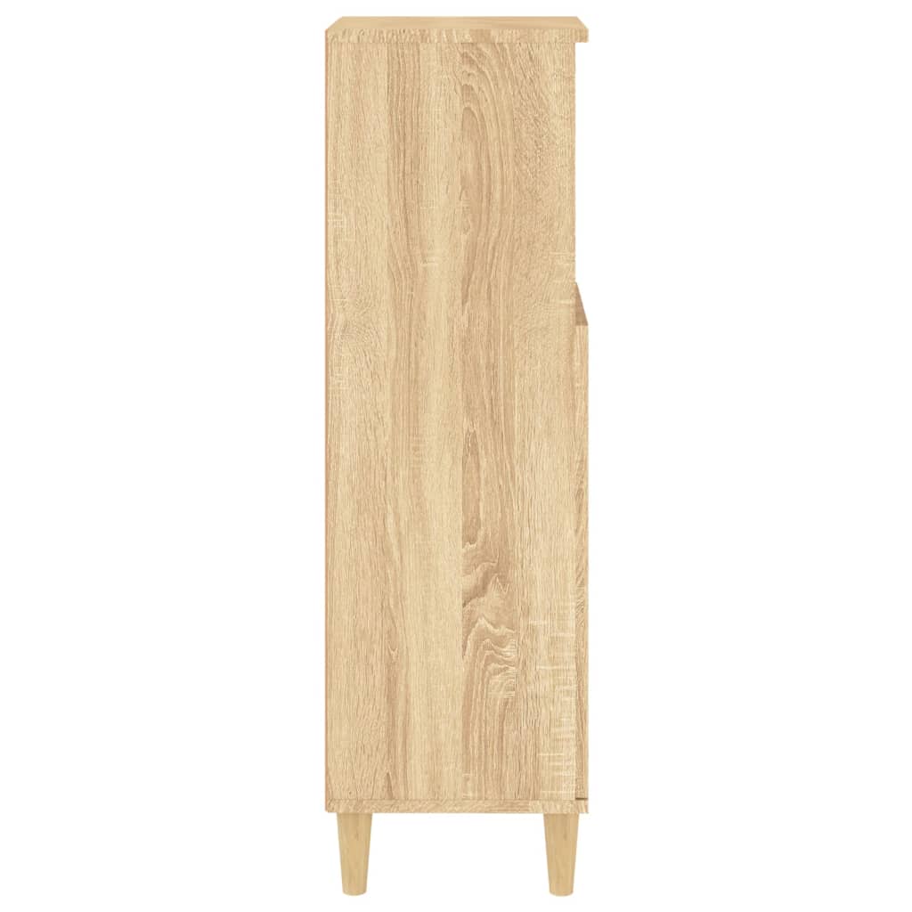 vidaXL Vonios kambario spintelė, ąžuolo, 30x30x100cm, apdirbta mediena