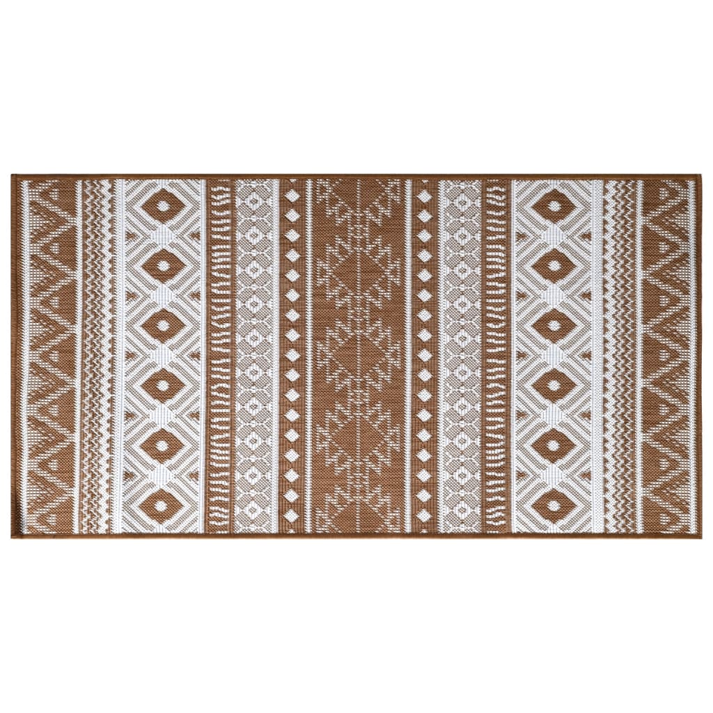 vidaXL Lauko kilimėlis, rudos ir baltos spalvos, 80x150cm, dvipusis