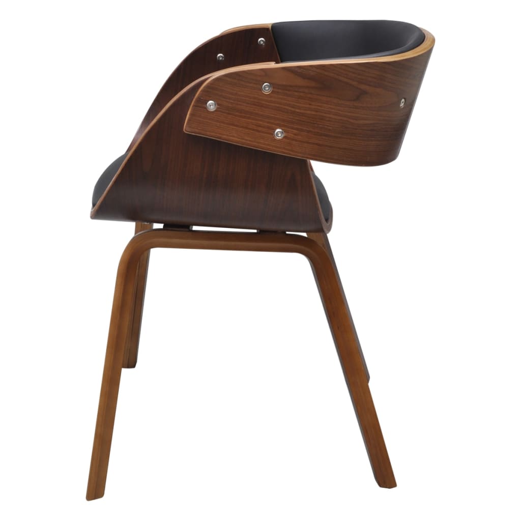 vidaXL Valgomojo kėdės, 2vnt., rudos, išlenkta mediena ir dirbtinė oda