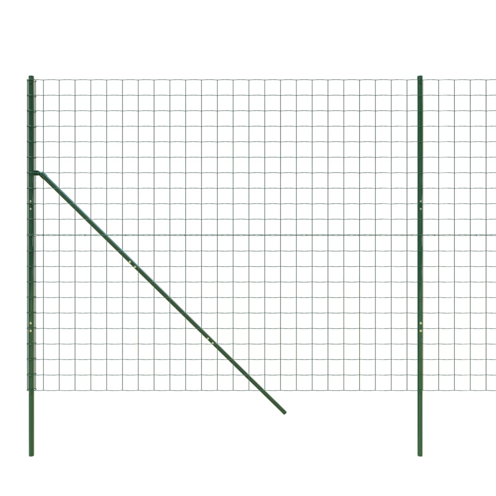 vidaXL Vielinė tinklinė tvora, žalia, 1,8x25m, galvanizuotas plienas