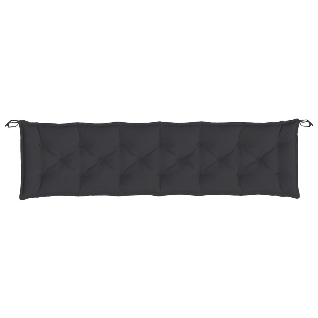 vidaXL Sodo suoliuko pagalvėlė, juodos spalvos, 200x50x7cm, audinys