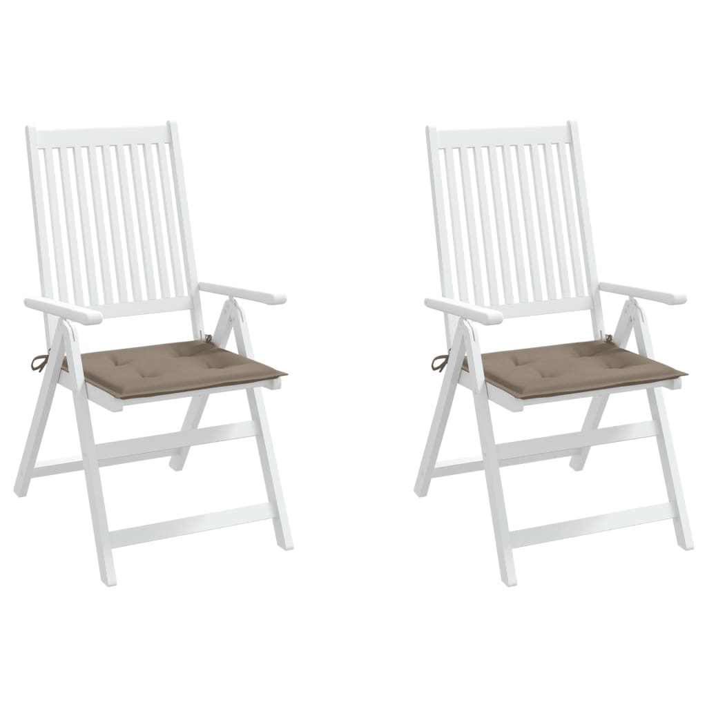 vidaXL Sodo kėdės pagalvėlės, 2vnt., taupe spalvos, 50x50x3cm, audinys
