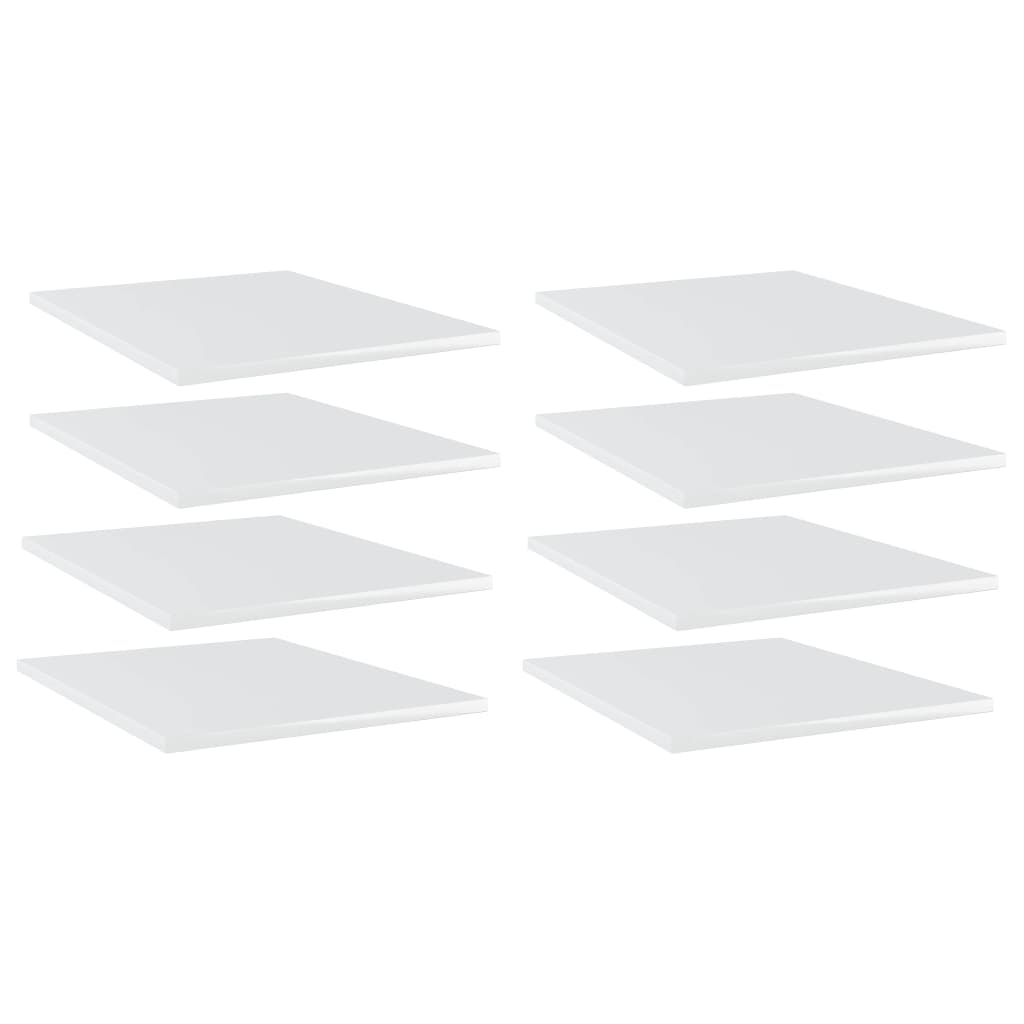 vidaXL Knygų lentynos plokštės, 8vnt., baltos, 40x50x1,5cm, MDP