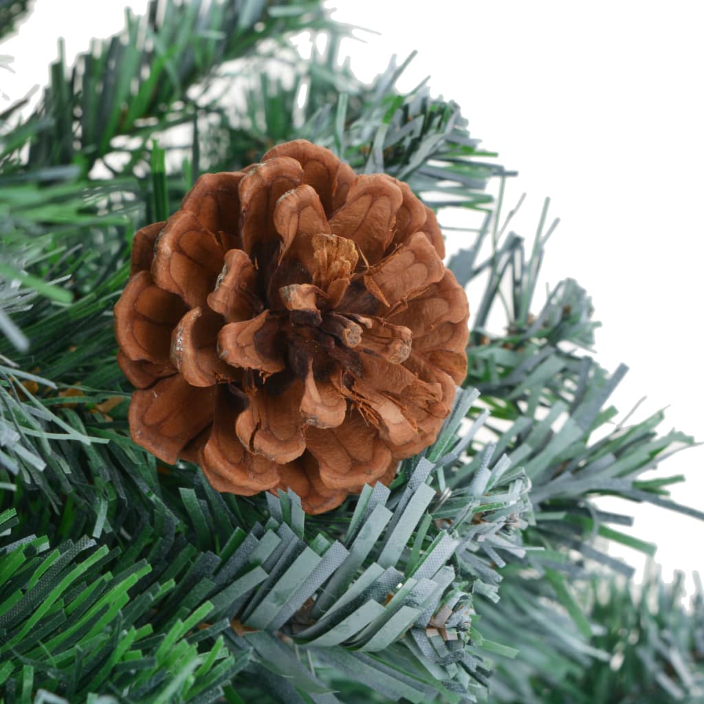 vidaXL Dirbtinė kalėdinė eglutė su kankorėžiais, apšerkšnijusi, 150 cm