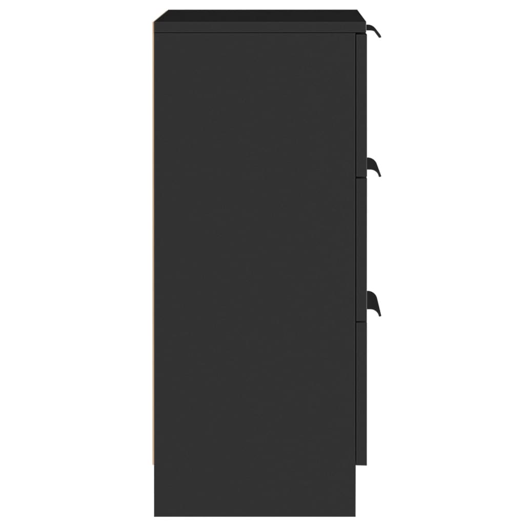 vidaXL Šoninės spintelės, 2vnt., juodos, 30x30x70cm, apdirbta mediena