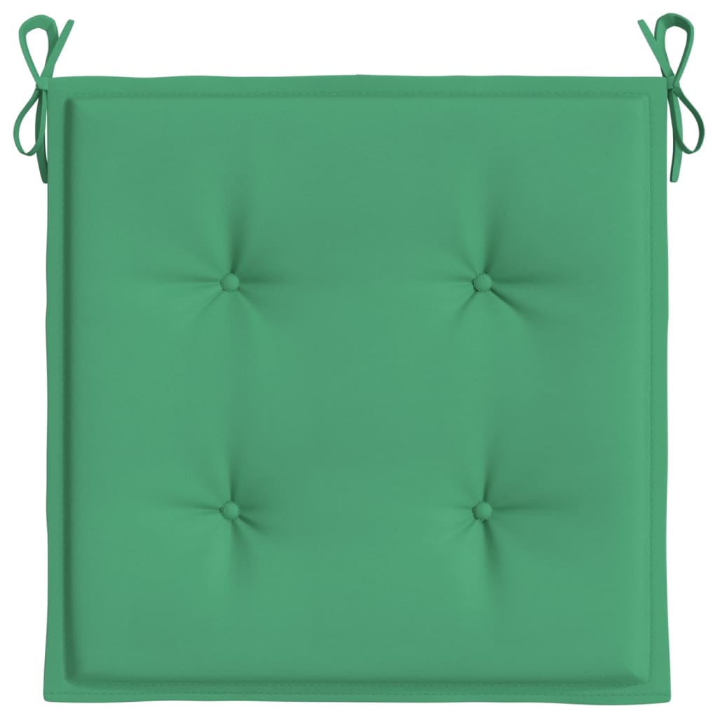 vidaXL Sodo kėdės pagalvėlės, 2vnt., žalios, 40x40x3cm, audinys