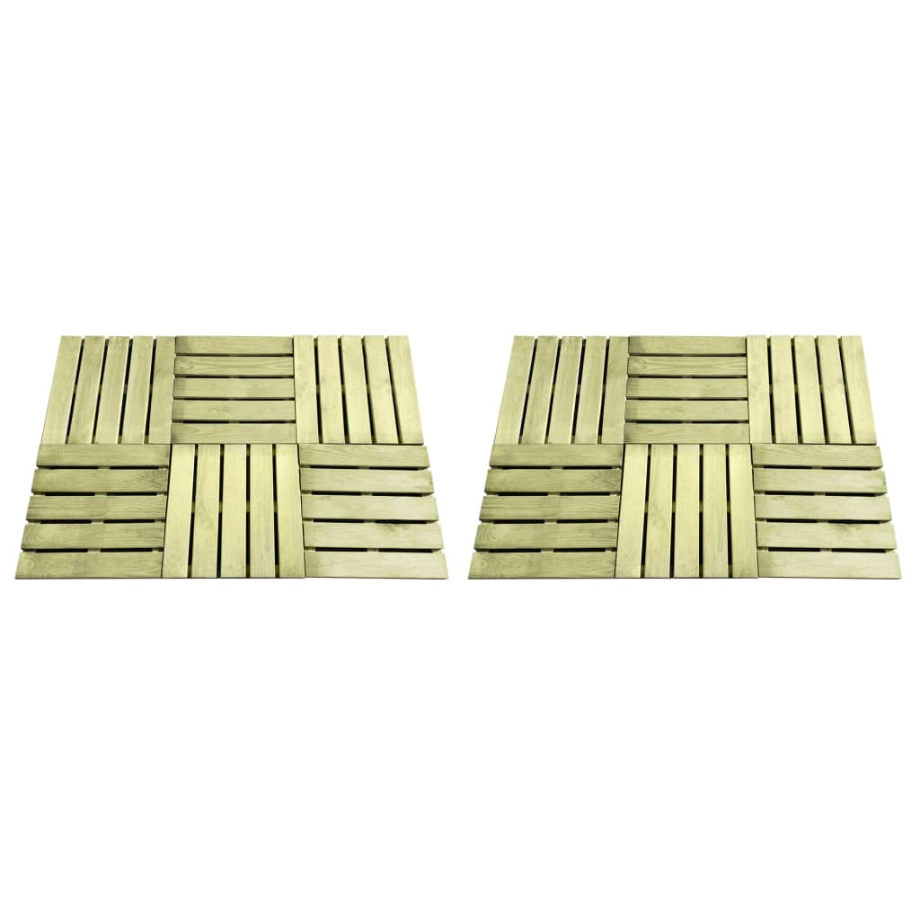 vidaXL Grindų plytelės, 12vnt., žalios spalvos, 50x50cm, mediena