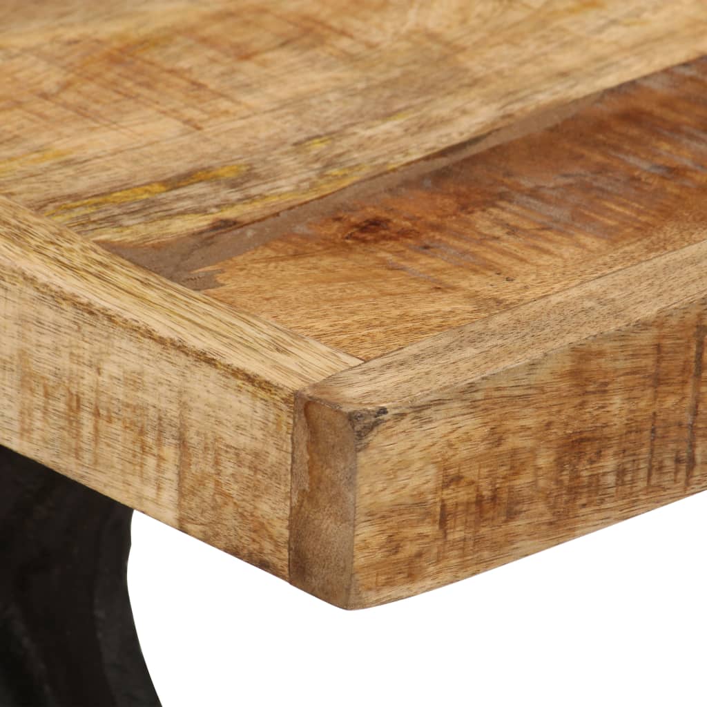vidaXL Kavos staliukas, 110x60x47cm, mango medienos masyvas ir ketus