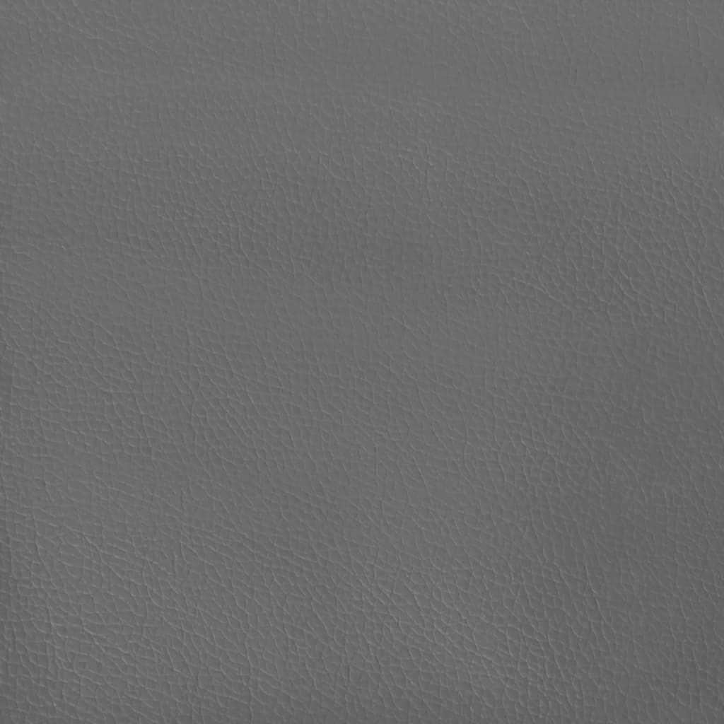 vidaXL Galvūgalis su auselėmis, pilkos, 183x16x118/128cm, dirbtinė oda