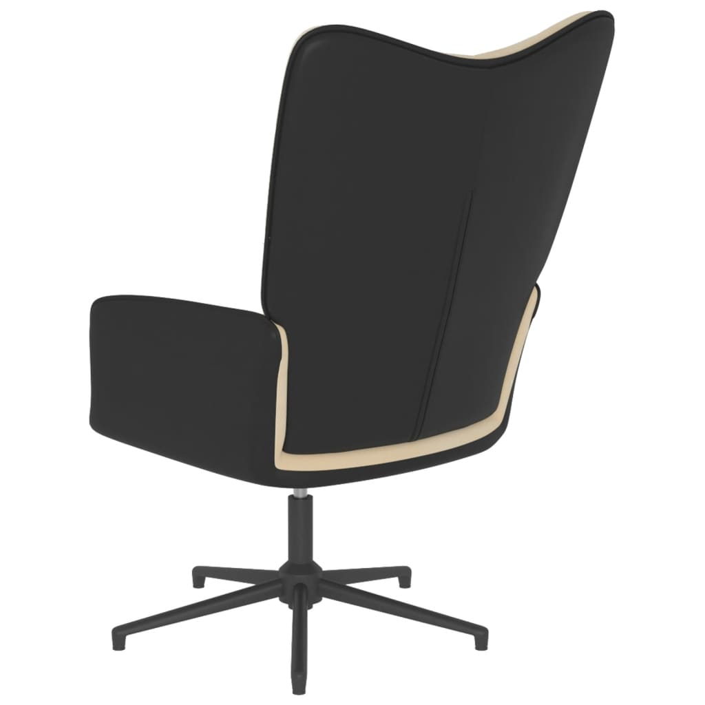 vidaXL Poilsio kėdė, kreminės baltos spalvos, aksomas ir PVC