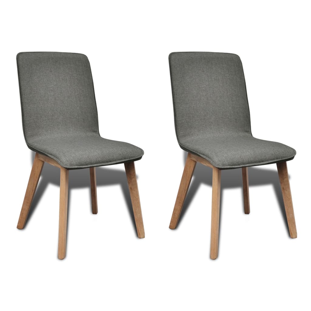 vidaXL Valgomojo kėdės, 2 vnt., audinys ir ąžuolo medienos masyvas