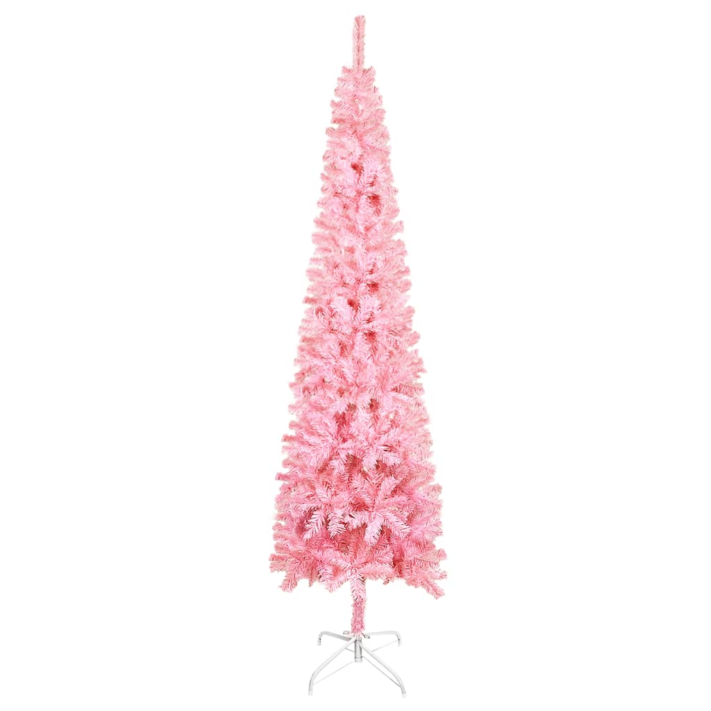 vidaXL Siauria Kalėdų eglutė, rožinės spalvos, 120cm