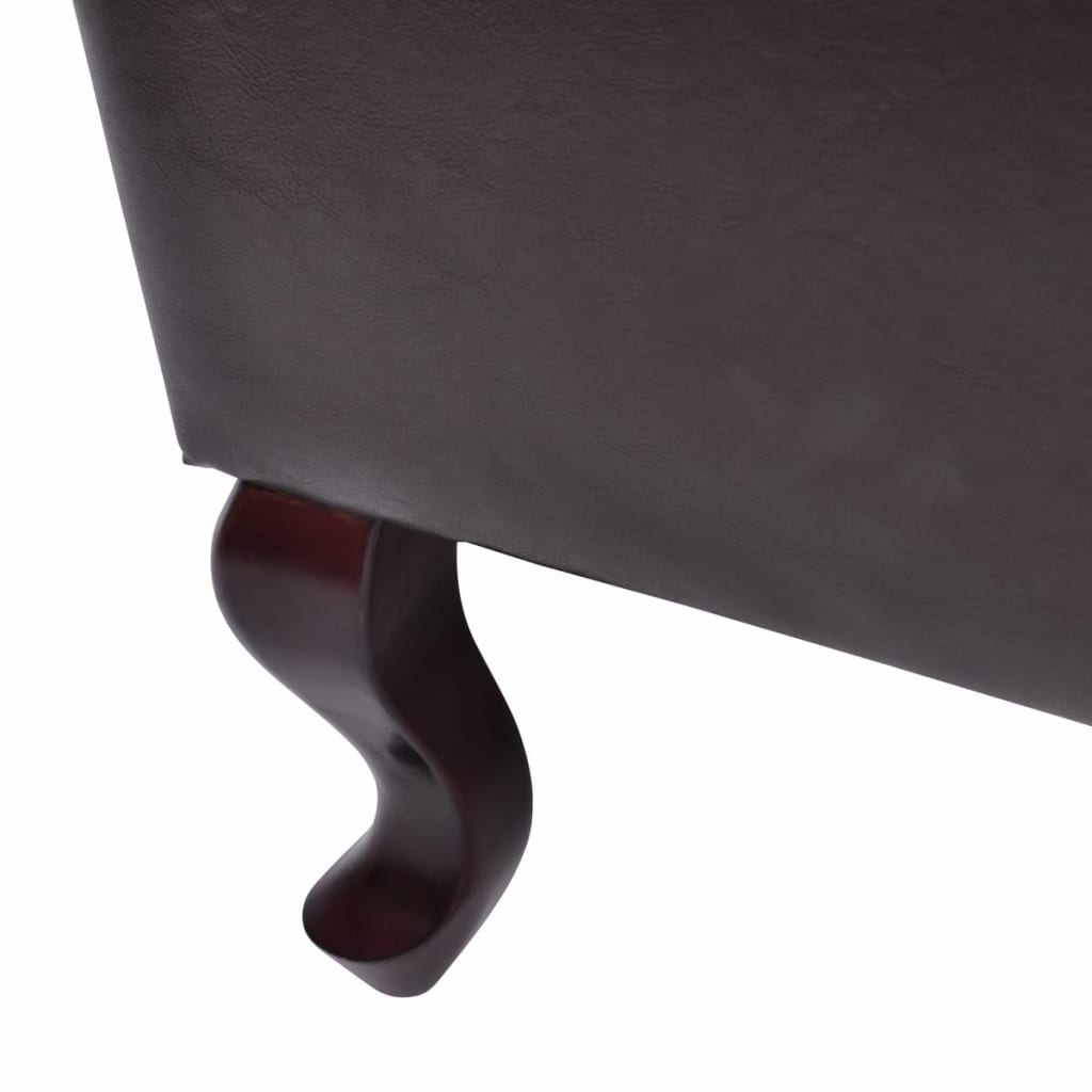 vidaXL Krėslas su pakoja, tamsiai rudas, dirbtinė oda