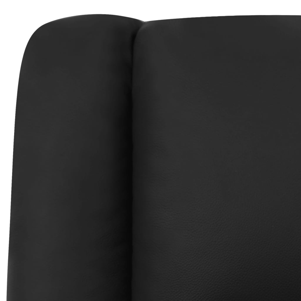 vidaXL Masažinis krėslas, juodos spalvos, tikra oda