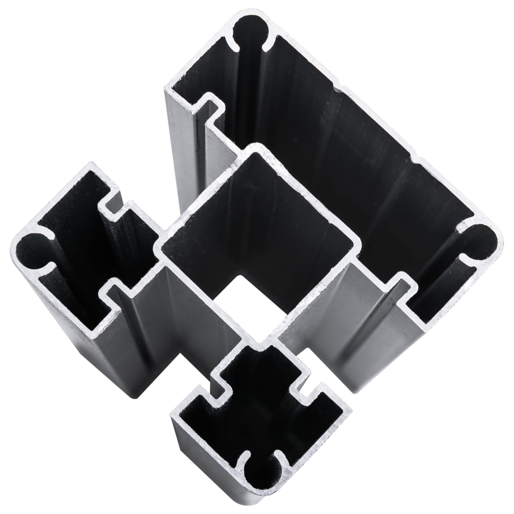 vidaXL Tvoros segmentų rinkinys, juodos spalvos, 526x186cm, WPC