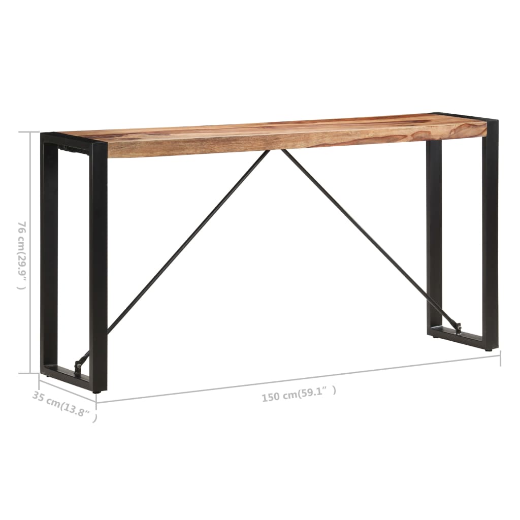 vidaXL Konsolinis staliukas, 150x35x76cm, dalbergijos masyvas